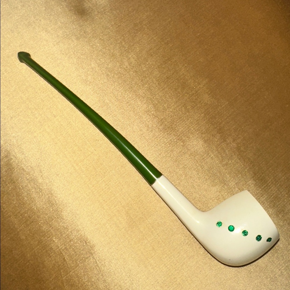 Rare Festive Kaywoodie Green Rhinestone Pipe Perfect for St. Patrick’s Day!